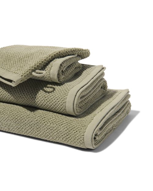 gant de toilette 2ème vie coton recyclé 16x21 gris-vert