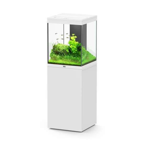 Aquarium avec meuble Aqua Tower 163 Led équipé Blanc L.50xP.50xH.66cm