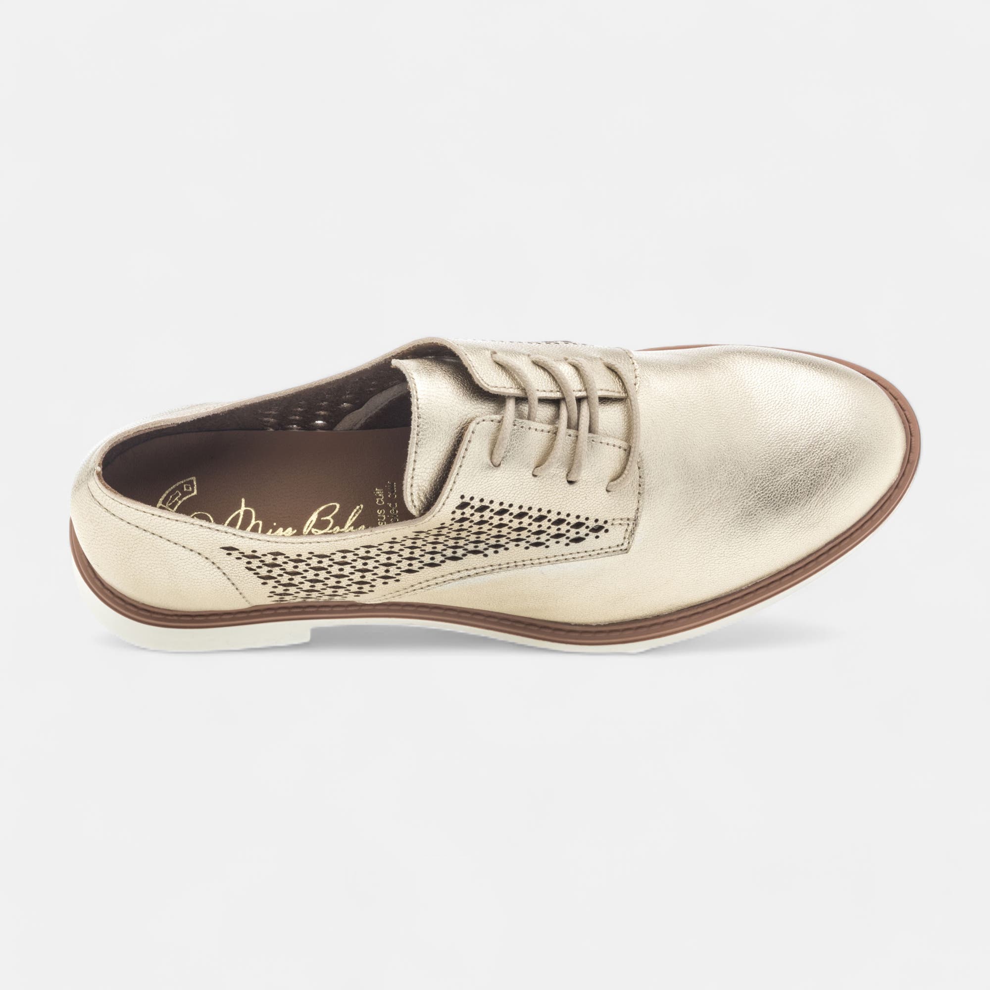 Derbies Femme en cuir or