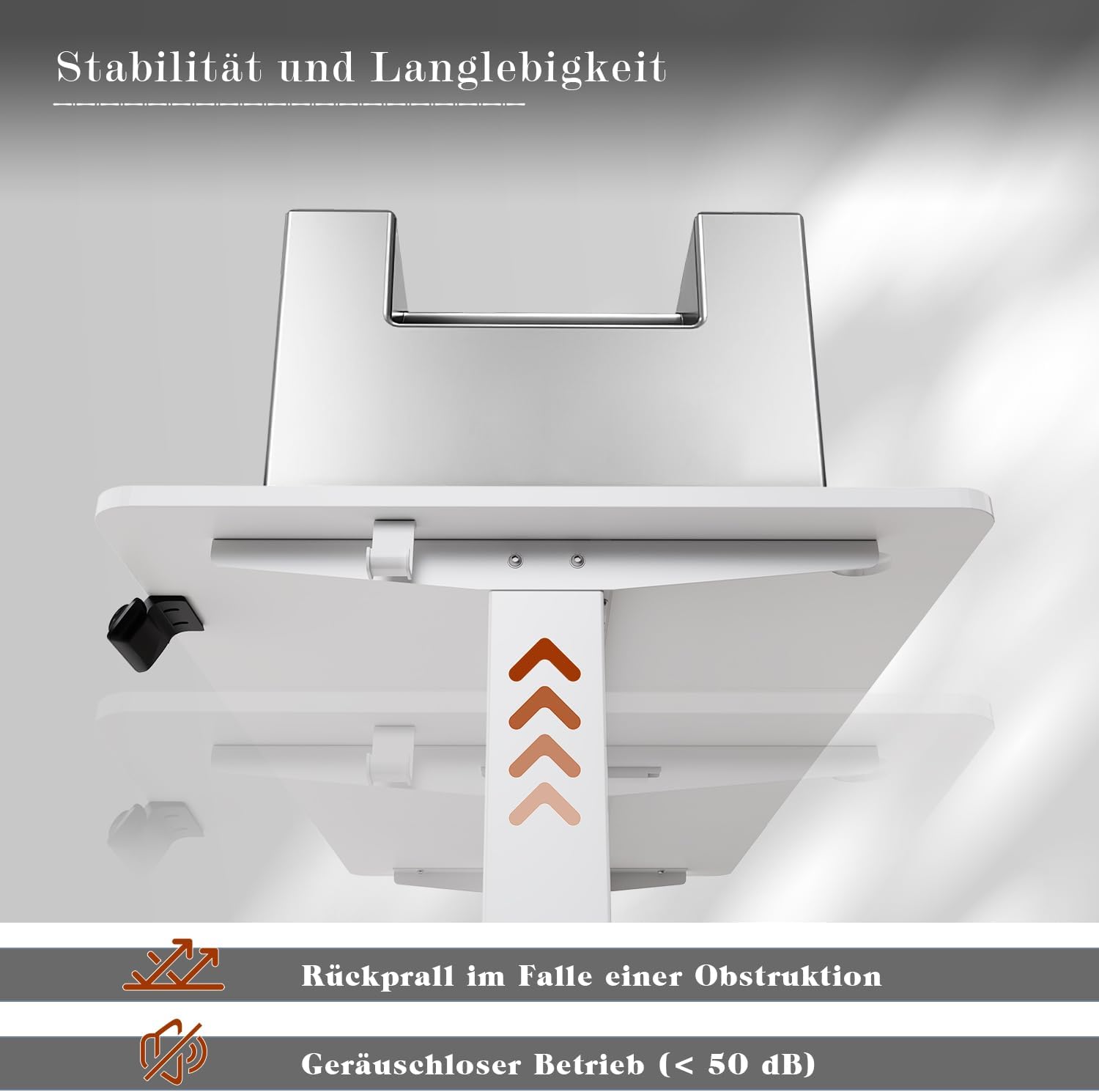 Flamaker Höhenverstellbarer Schreibtisch, Elektrischer Schreibtisch Höhenverstellbar für Steh-Sitz, Computertisch mit Memory-Funktion, Stabiler Tisch Standing Desk, Bürotisch,180 x 80 cm,Weißlich