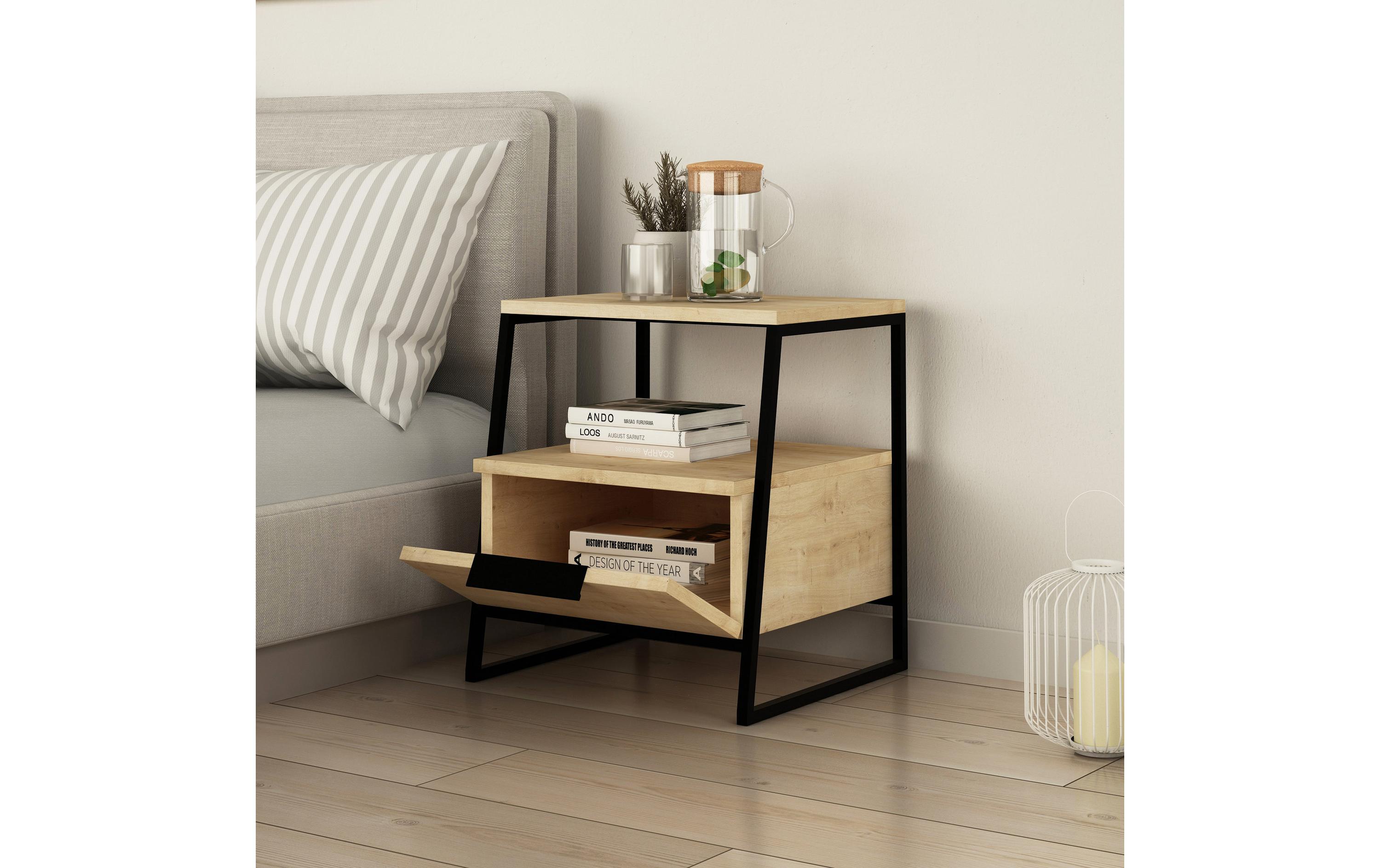 Nachttisch Pal – Oak 45 x 50 cm, Braun<br>Hochwertiger Nachttisch