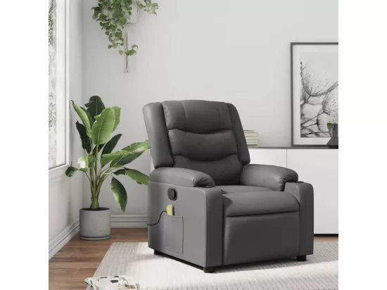 Fauteuil massant inclinable Gris Similicuir