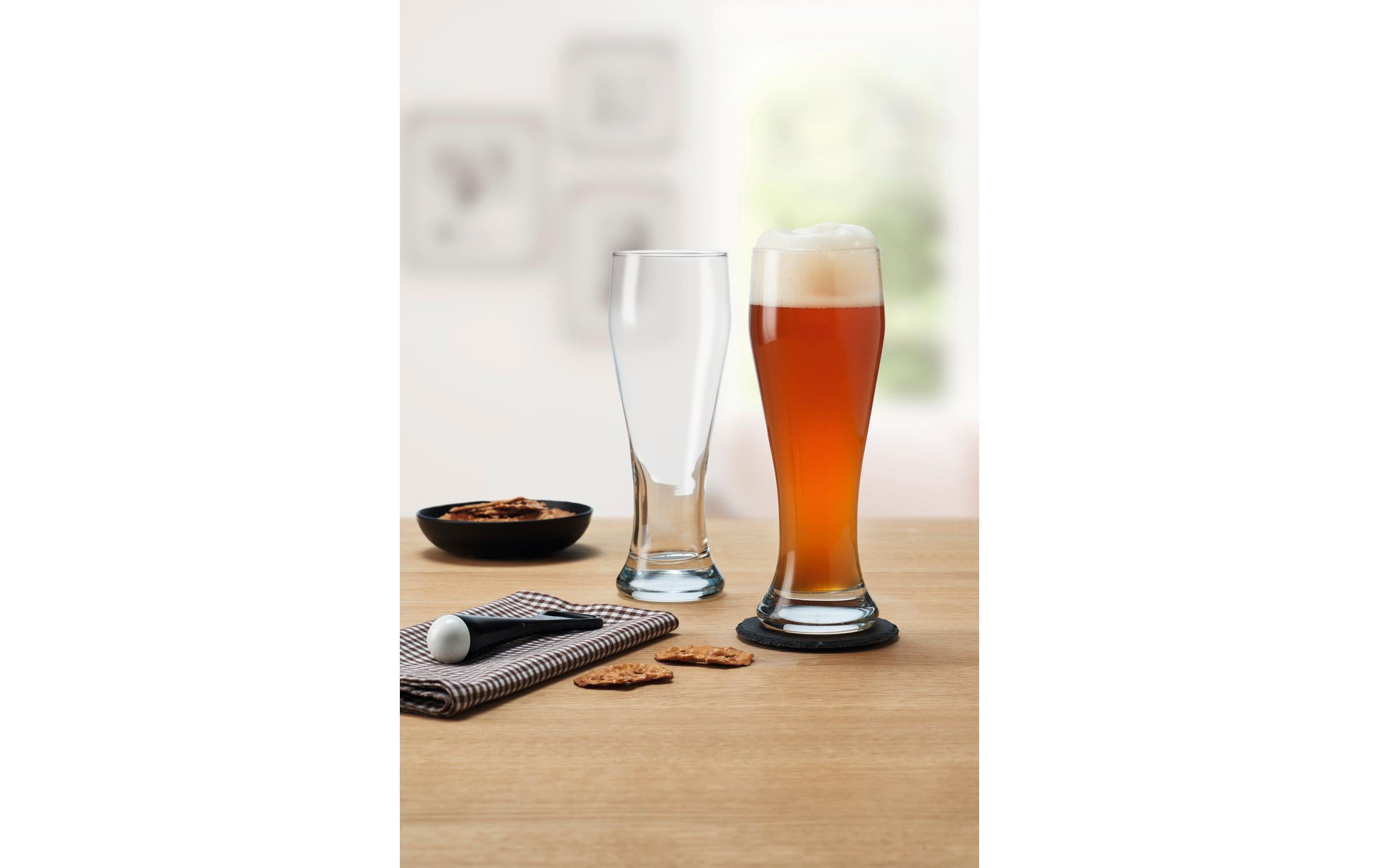 Bierglas Basic 655 ml, 2 Stück, TransparentGeschwungenes Weizenbierglas für Weizen- und Weissbiere
