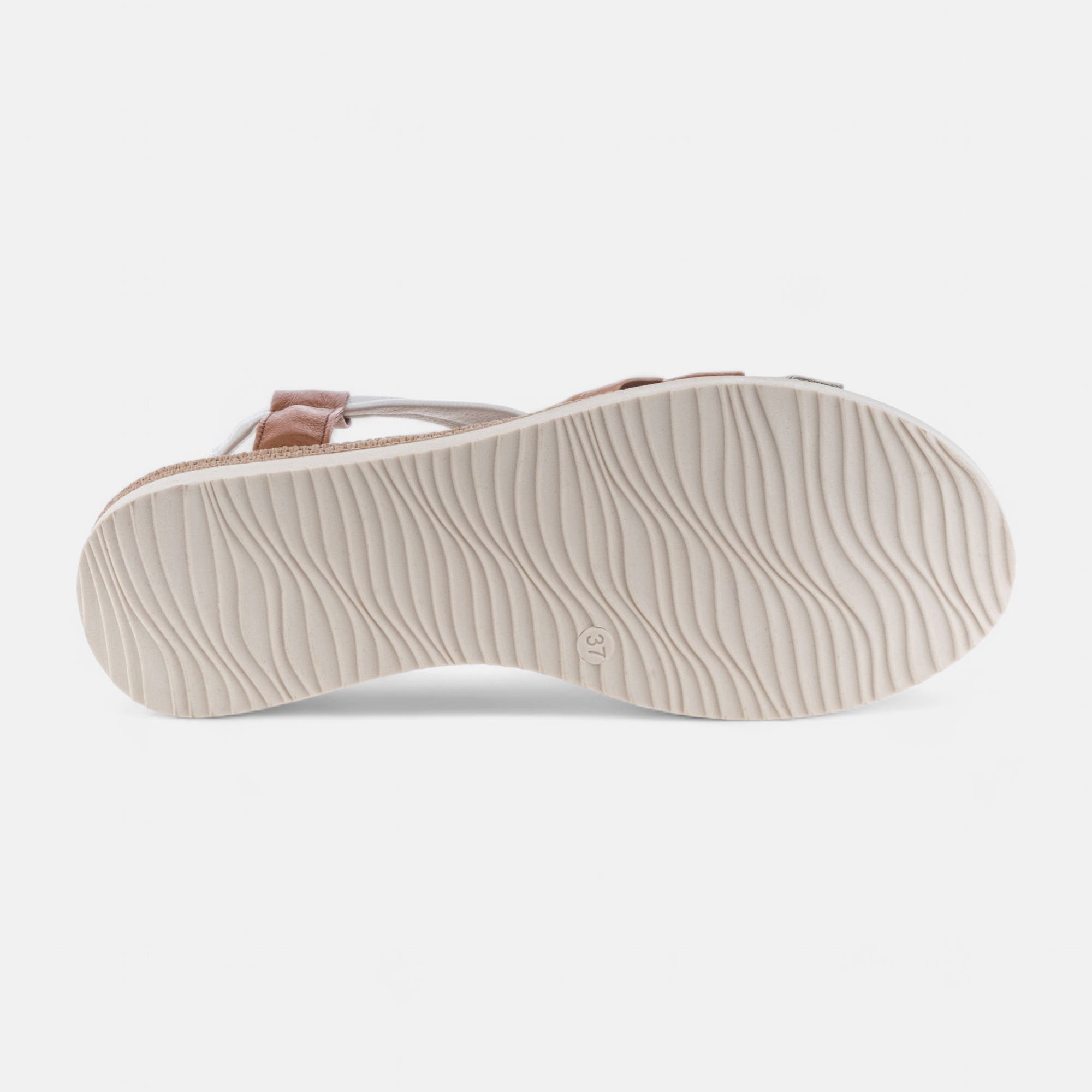 Sandales Femme en cuir cognac