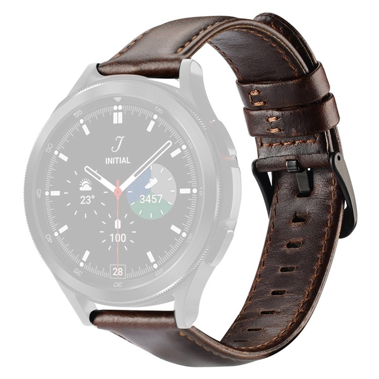 Samsung Galaxy Watch 46mm / Gear S3 Classic / S3 Frontier Ersatz Echtleder Armband (Gelenkumfang: 175-235mm) - Dunkelbraun