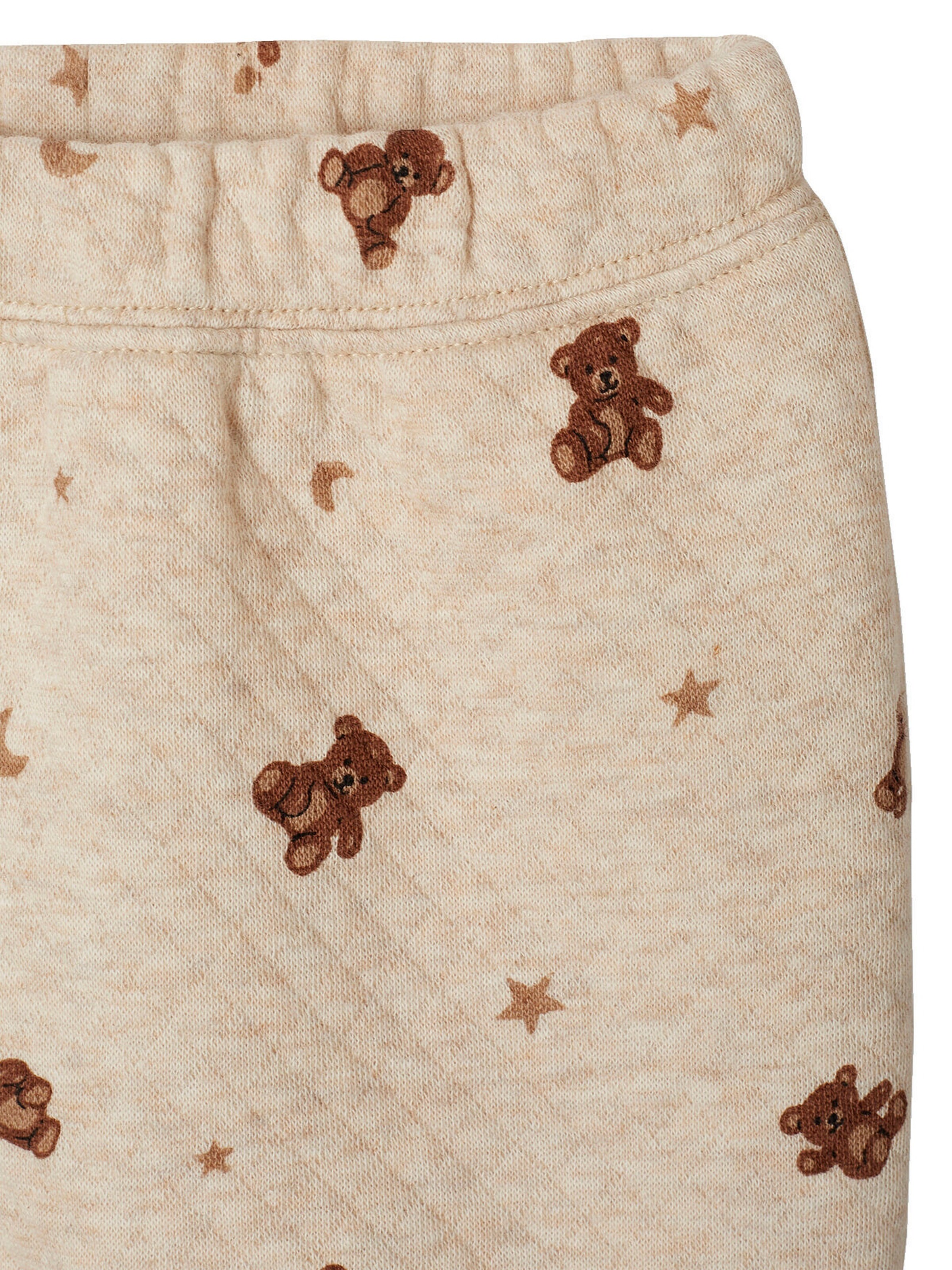 Vertbaudet Baby-Set mit Teddyprint: Wickeljacke & Hose beige meliert