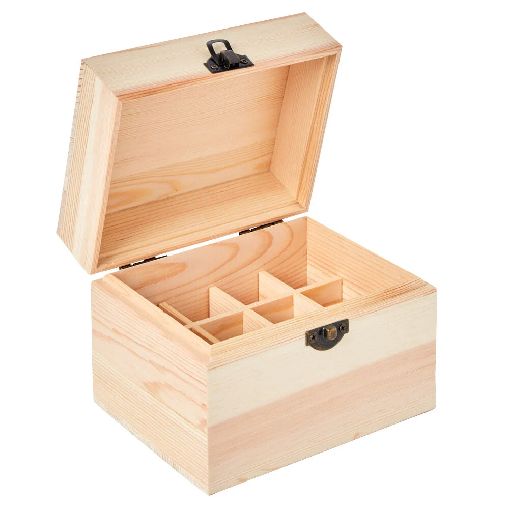 Boîte de rangment pour huiles essentielles bois naturel