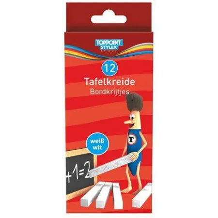 Stylex Tafelkreide weiß, 12 Stangen