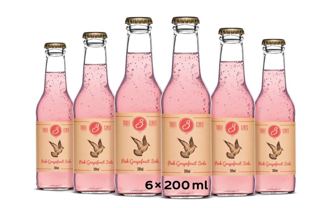 Soft-Drinks Pink Grapefruit Soda 6 x 0.2 lErfrischungsgetränk mit Geschmack nach Pink Grapefruit