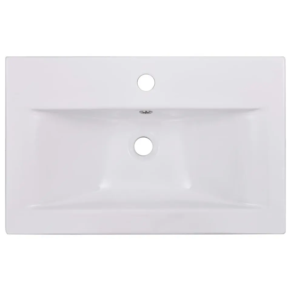 vidaXL - Wastafelkast En Wastafel - Zwart - Bewerkt hout - 60 x 38.5 x 46 cm