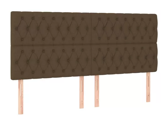 Sommier tapissier matelas et LED Marron foncé 180x200cm Tissu