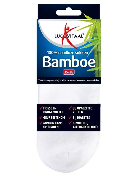 Bamboe Enkelsok Wit 3 paar