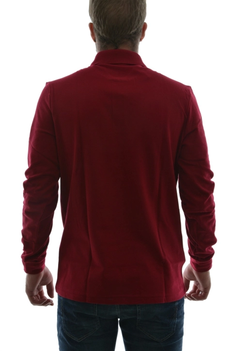 Polos manches longues lacoste l1312 476 bordeaux