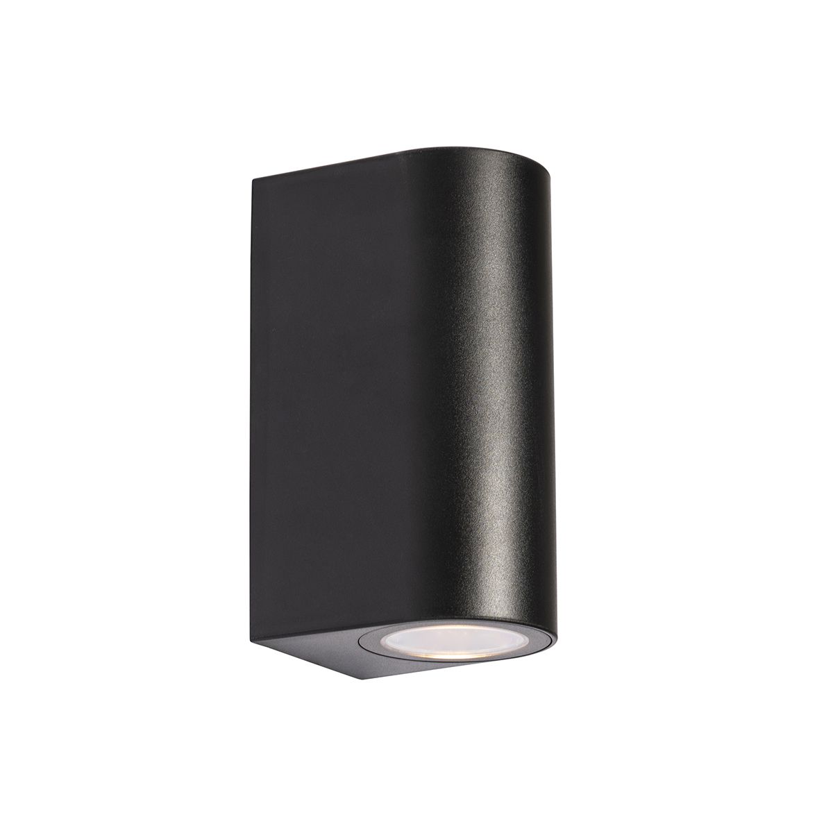 Moderne buiten wandlamp zwart kunststof ovaal 2-lichts - Baleno