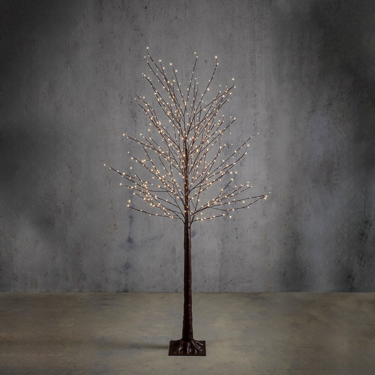 Kerst vloerlamp bruin boom 180cm incl. LED met timer IP44 - Ki