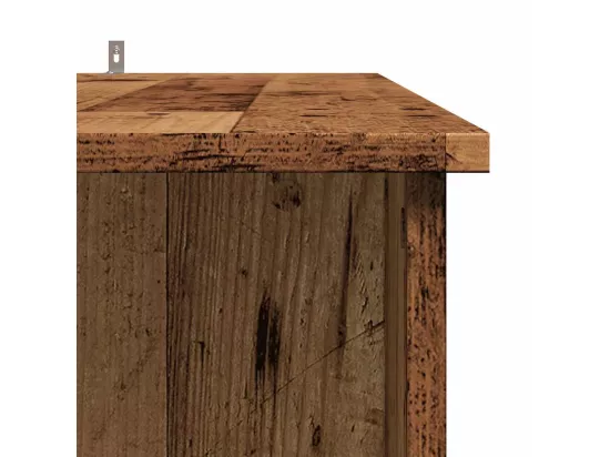 Table de bar avec étagère vieux bois bois d'ingénierie