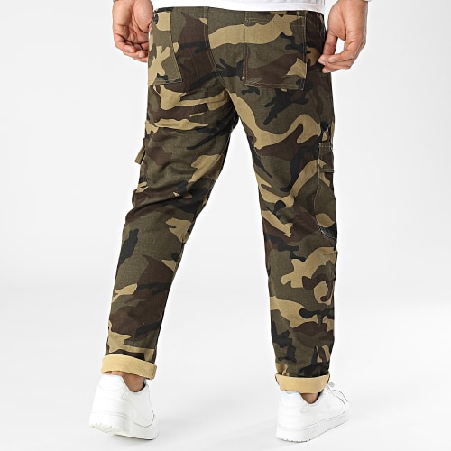 Pantalon Cargo Vert Kaki Camouflage