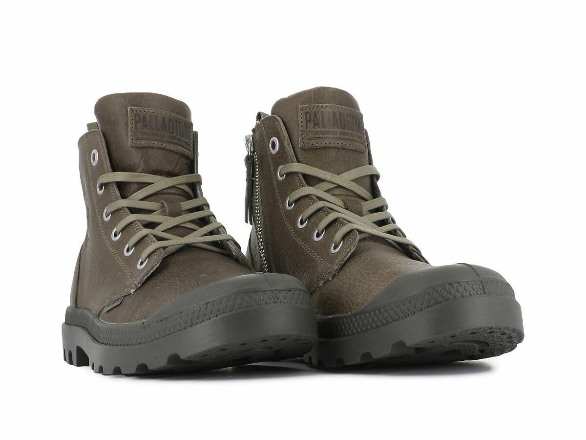 PALLADIUM<br>Botas de tornozelo Pampa Zip em couro de baixa densidade
