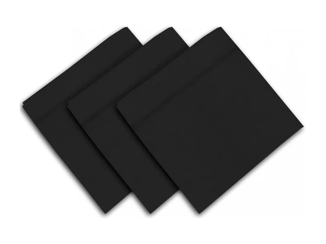 Lot de 3 serviettes 45x45 cm VENISE noir, par Soleil d'Ocre