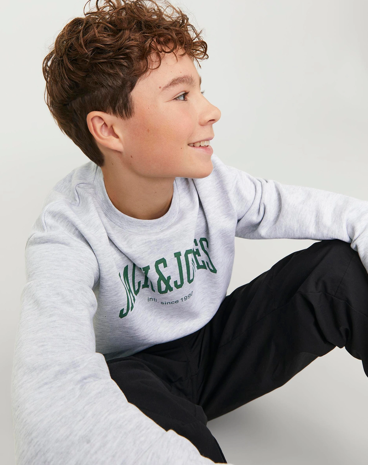 Sweatshirt JJEJOSH in white melange