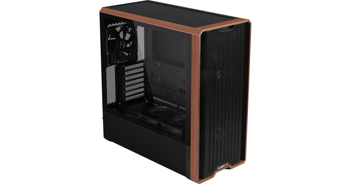 Lian LiLANCOOL 217 midi tower behuizing  (Zwart/houtkleur | 2x USB-A | 1x USB-C | Tempered Glass)