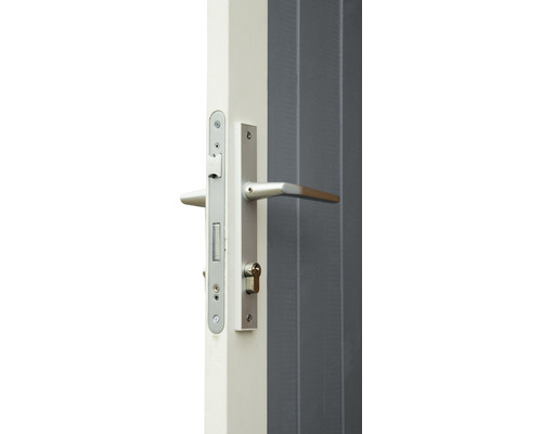 Tuinhuis Konsta Studio Set 2 met vloer en aangebouwde kast 328 x 240 cm lichtgrijs