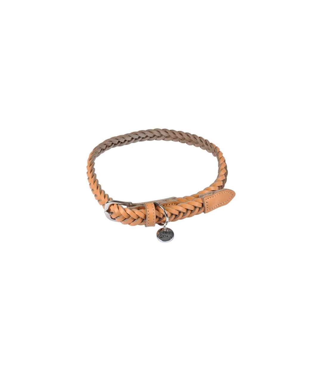 Paris Prix - Collier Pour Chien Réglable tressé 45-65cm Naturel