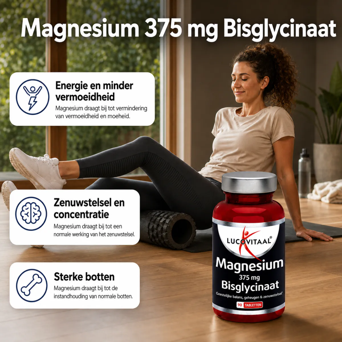 Magnesium 375 mg Bisglycinaat 90 tabletten