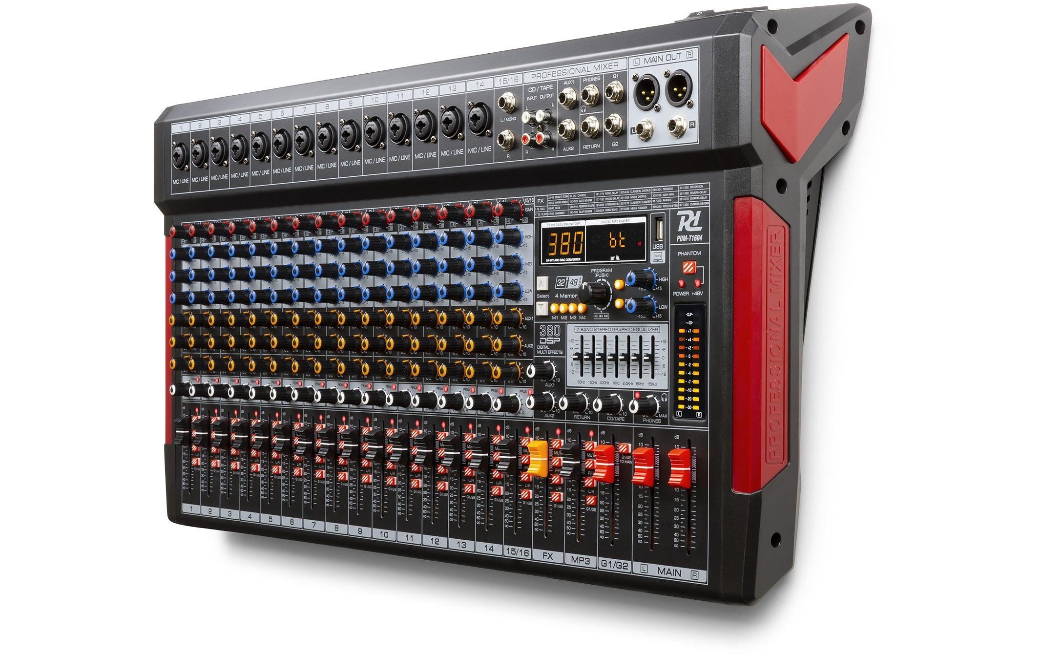 Mischpult PDM-T1604<br>Bühnenmischer mit einem 32-Bit-DSP-Effektprozessor