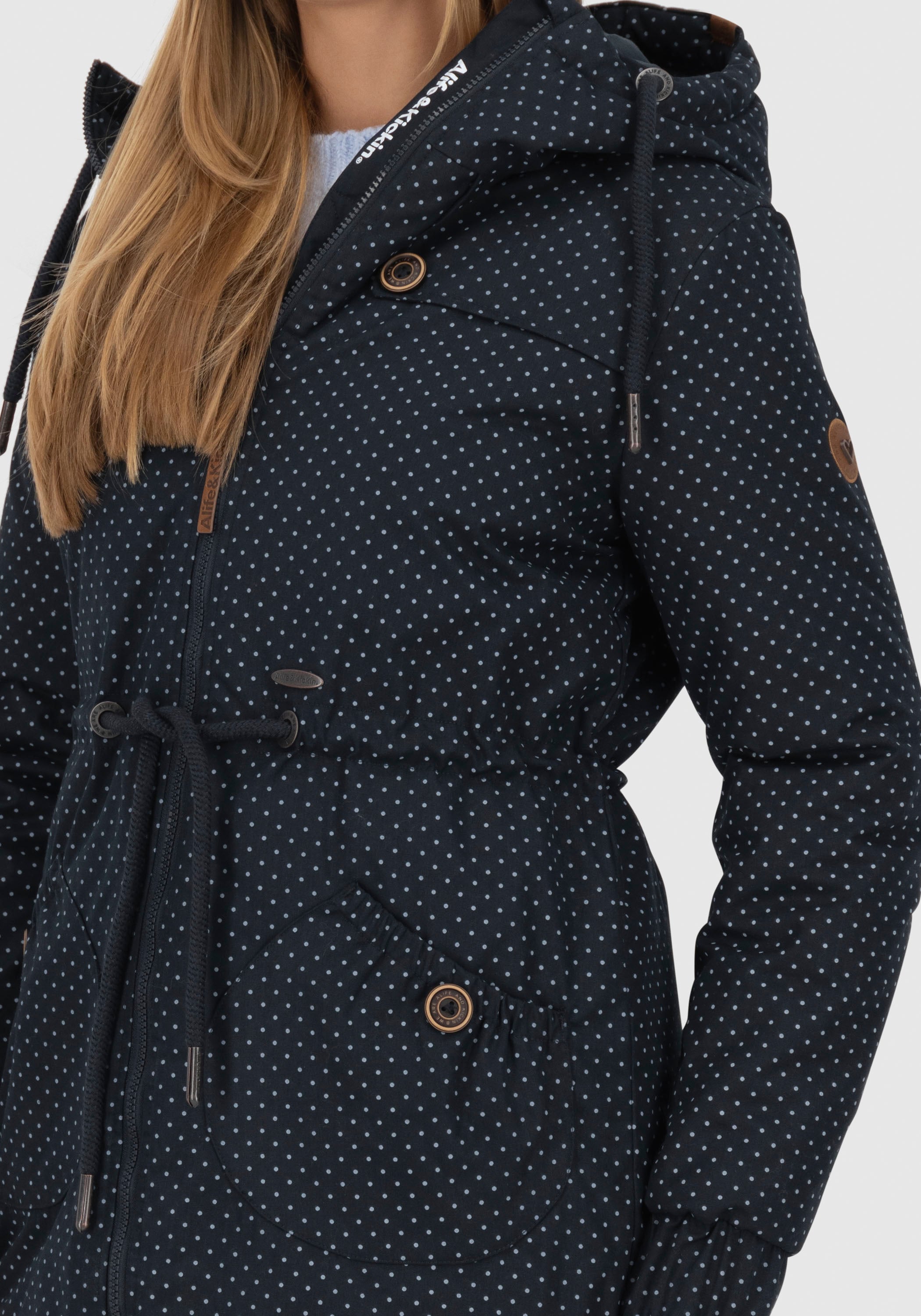 Alife & Kickin Outdoorjacke »CHARLOTTEAKB« mit Kapuze gefütterter Parka, Kapuzenjacke durch Bindeband tailliert
