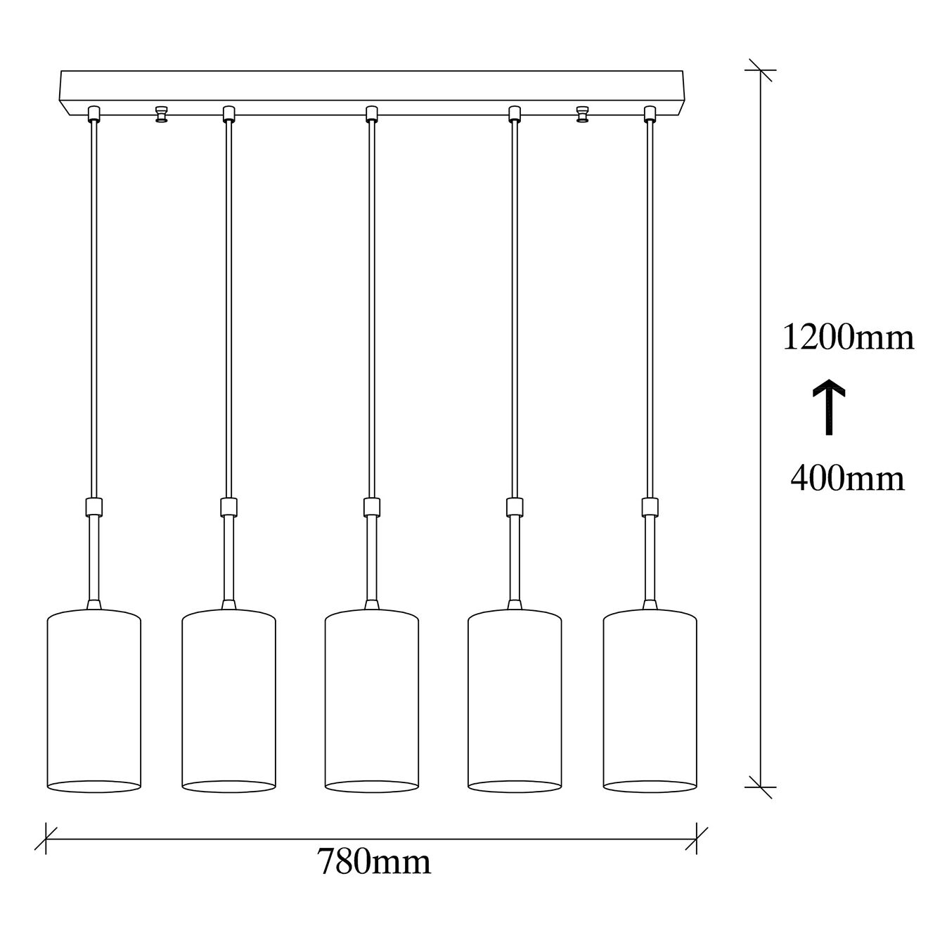 Opviq Suspension Kem noir/doré - 79x9x120 cm