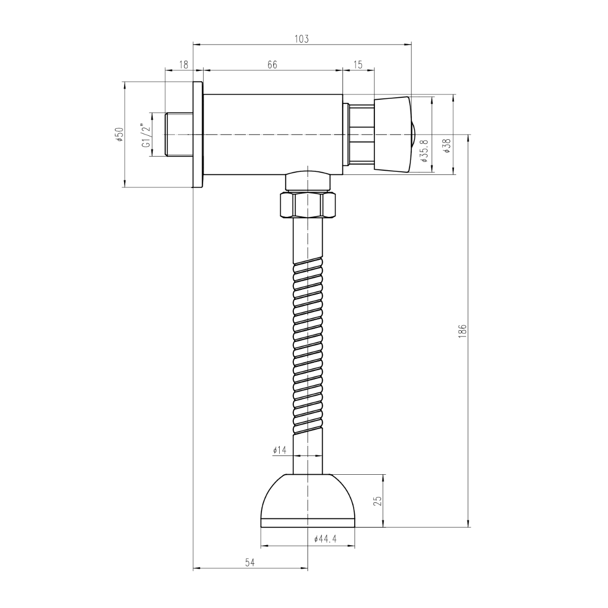 Aqualine urinoir drukknop chroom