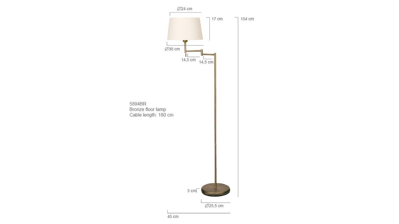 Vloerlamp 5894BR  Mexlite B30 x D58 cm