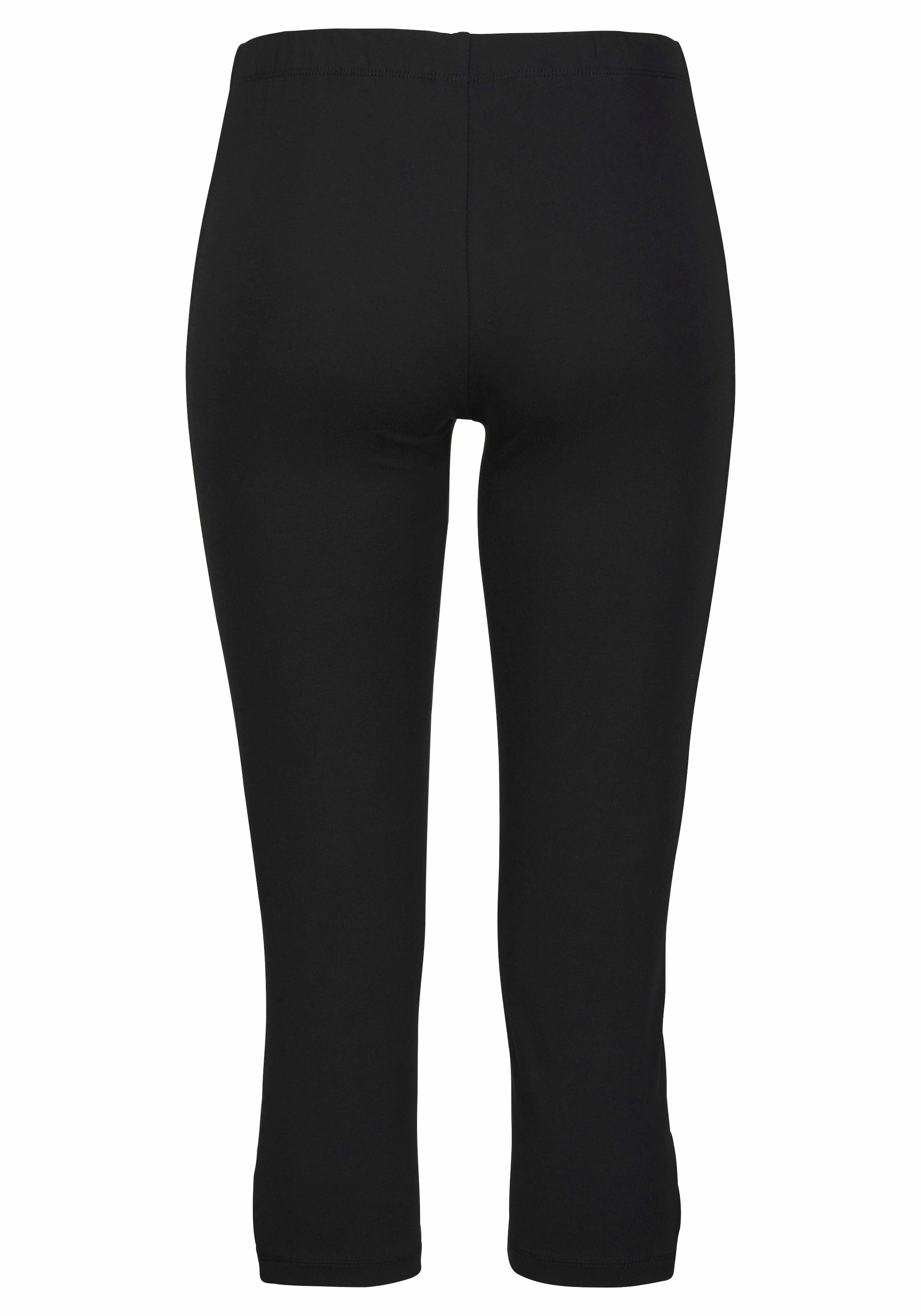 LASCANA Caprileggings  mit Cut-outs am Saum, 3/4-Länge, Basic, elastisch