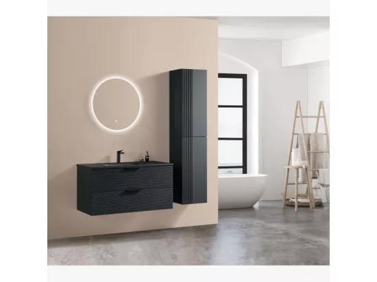 Ensemble meuble de salle de bain 100 cm noir Aqualinea