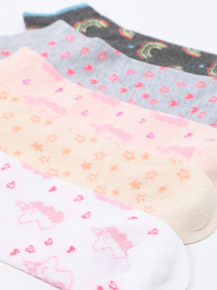 Pacote com 5 pares de meias estampadas - Sortidas