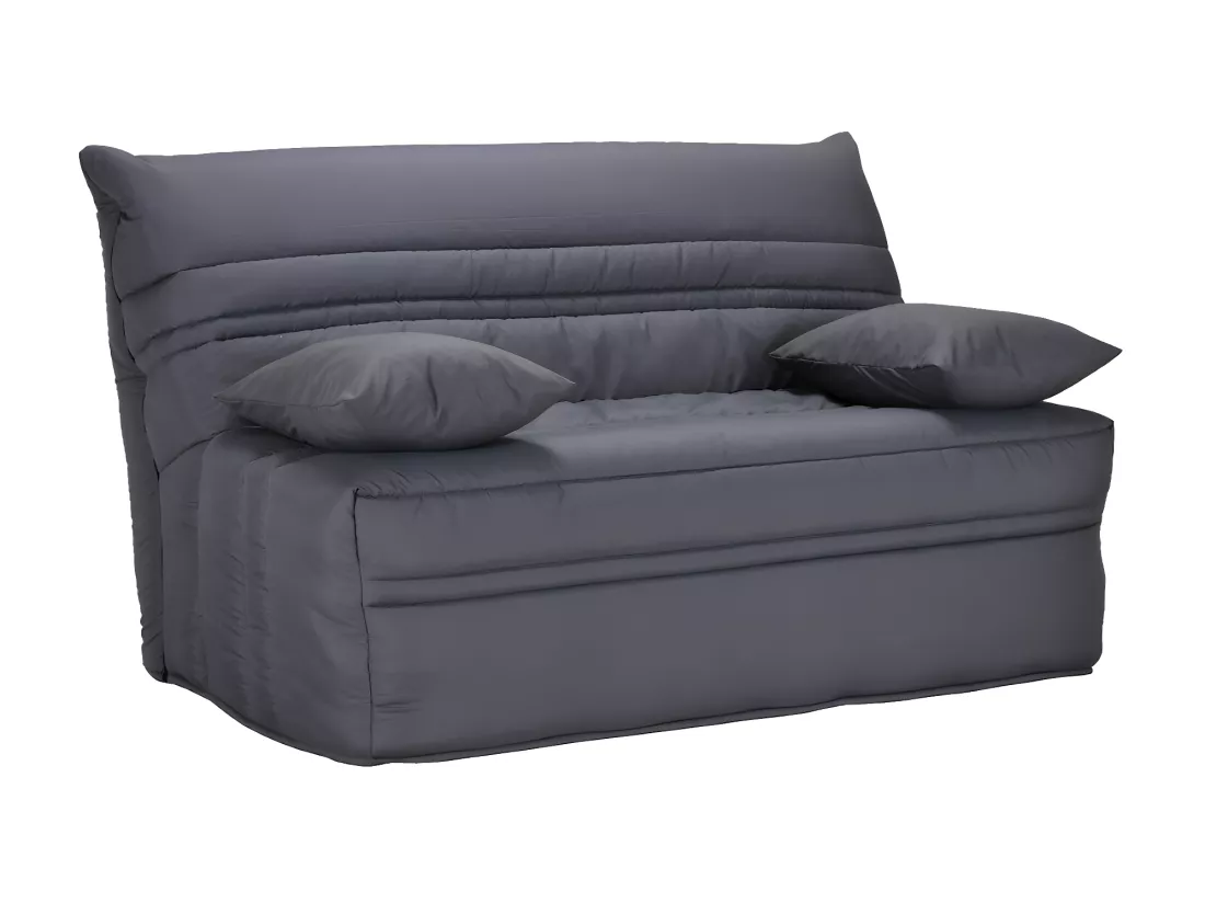 Canapé convertible BZ 100% coton fermeture assistée, 140x190 cm gris - CANYON III