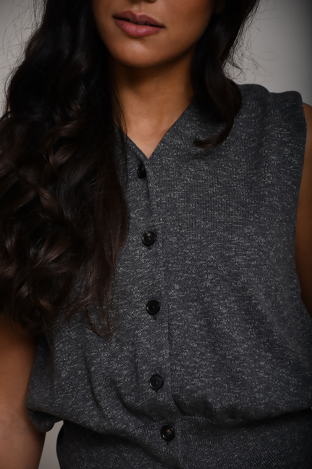 Flecked cotton waistcoat