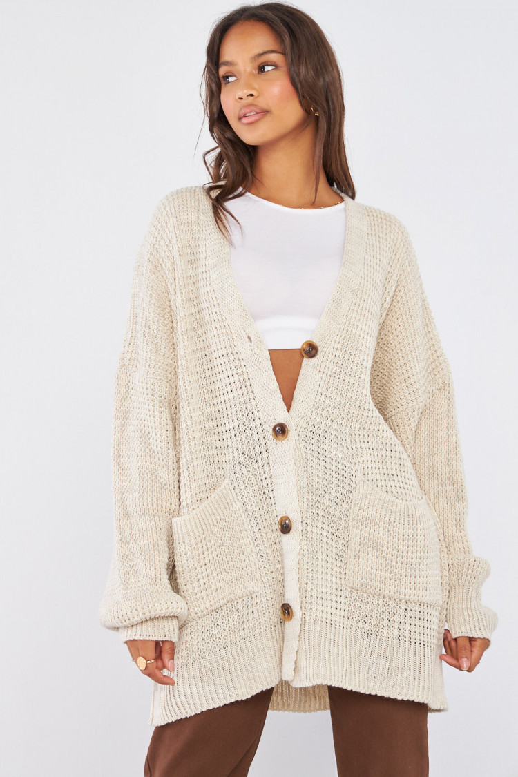 Gilet en maille beige