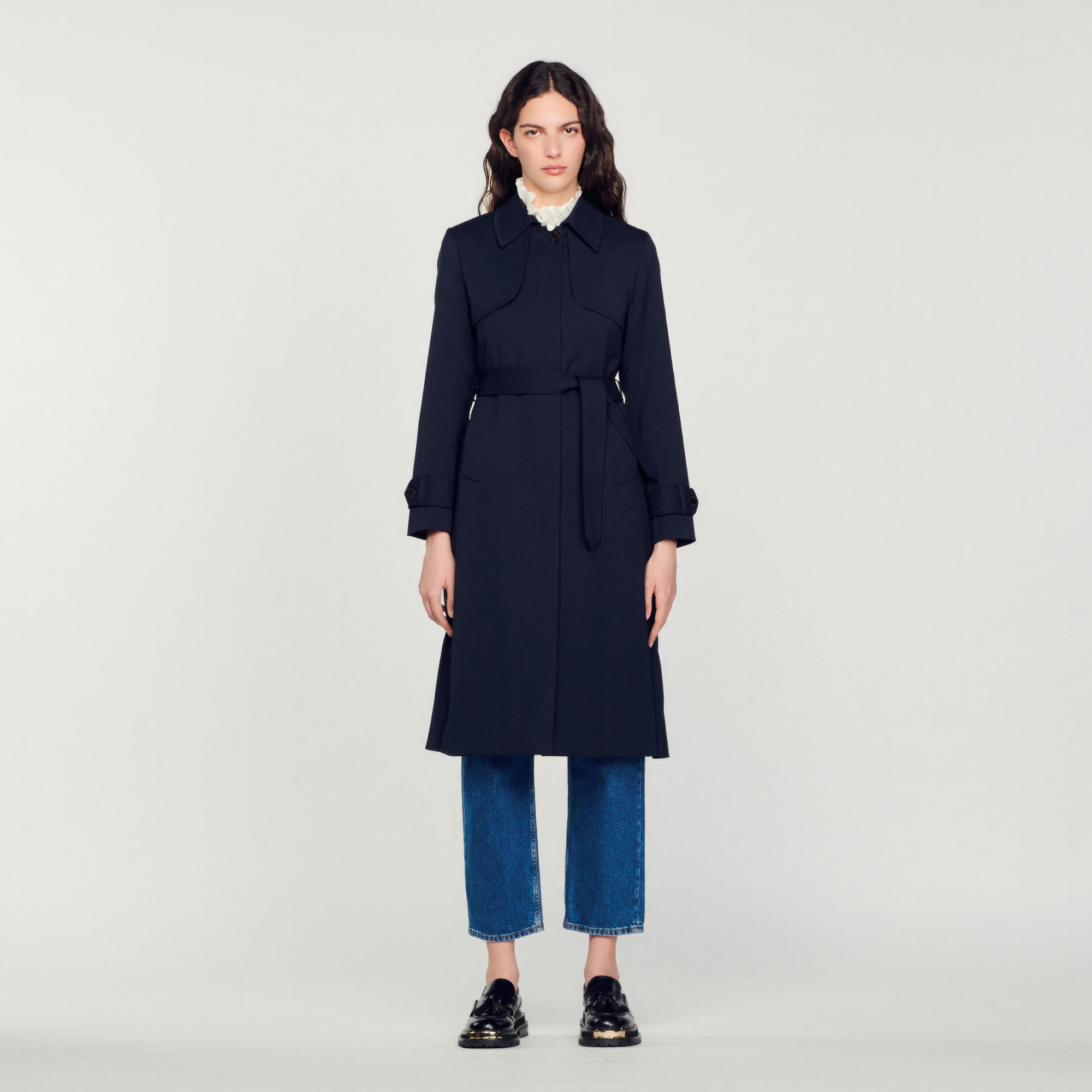 Trench-coat á empiécement plisse