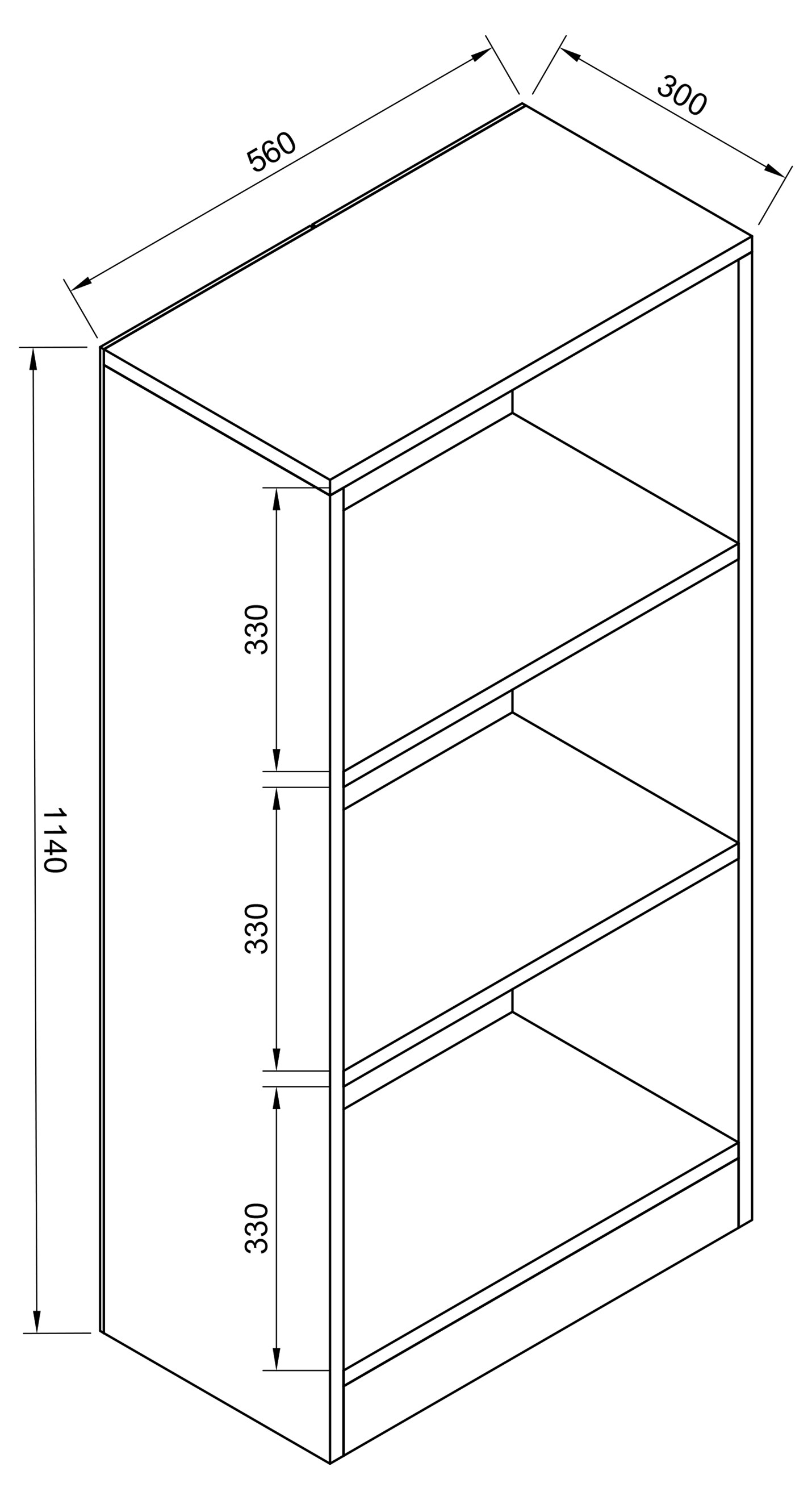 VCM Holz Aufbewahrung Stand Regal Bücherregal Deko Bücher Standregal Dilos M 3-fach