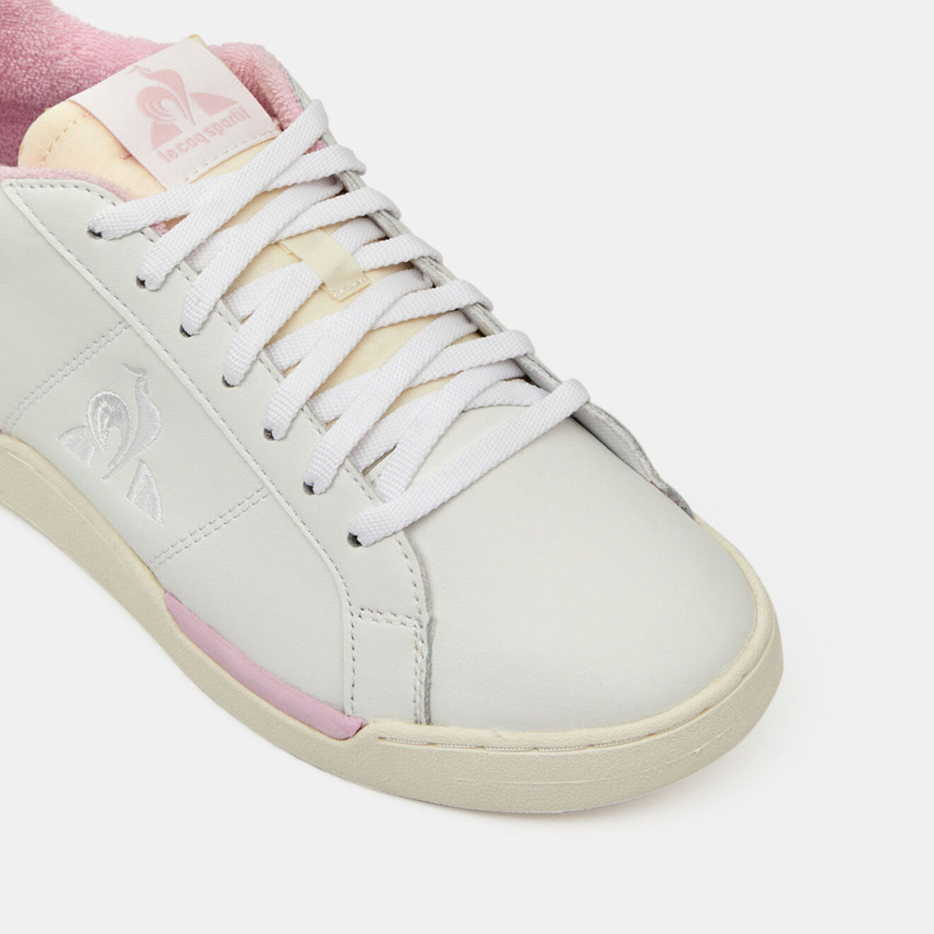 Le Coq Sportif Baskets en Cuir Stadium blanc/rose