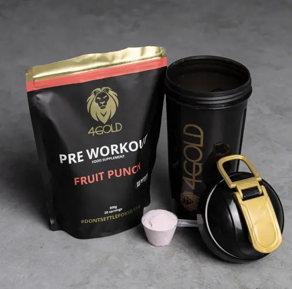 4GOLD Pre Workout Sportdrank Fruit Punch 300 gram