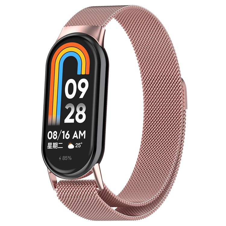 Xiaomi Smart Band 8 / 9 Edelstahl Milanaise Armband mit Magnetverschluss (Gelenkumfang: 160-240mm) - Roségold