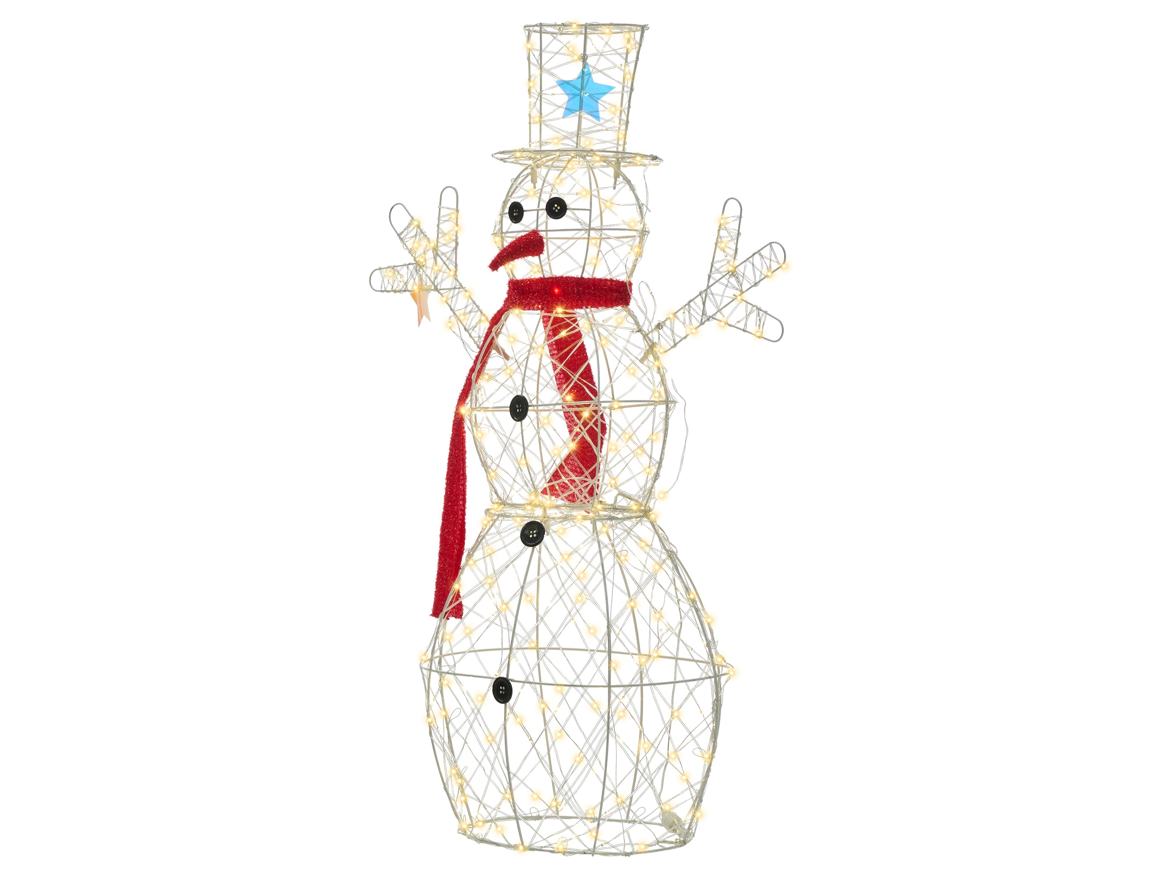 Buitendecoratie LED VASMAN Sneeuwpop 93 cm Wit