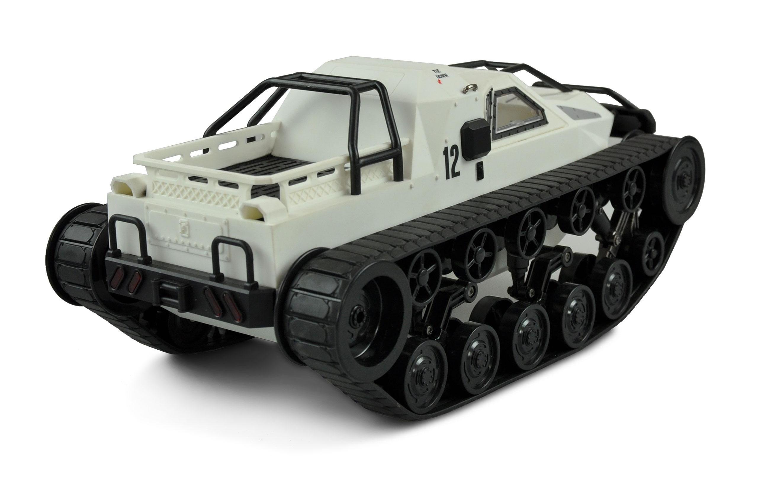 Kettenfahrzeug Military Police Weiss, RTR, 1:12Futuristisches Raupen-Fahrzeug
