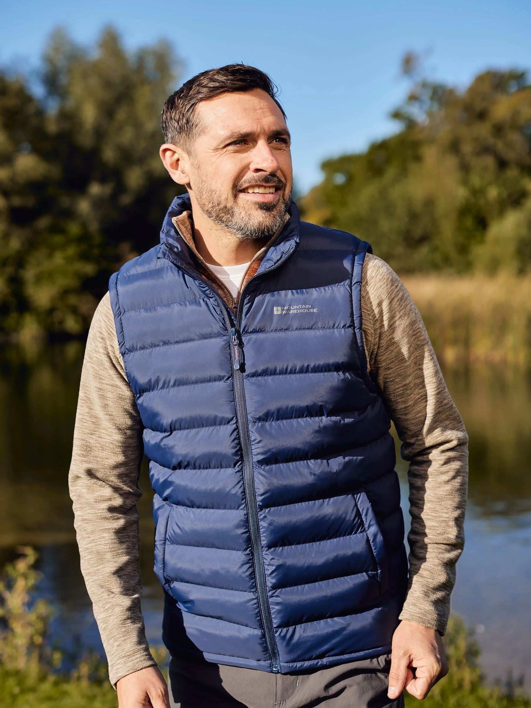 Lichtblauw - Mountain Warehouse - Gewatteerde Seasons bodywarmer voor heren