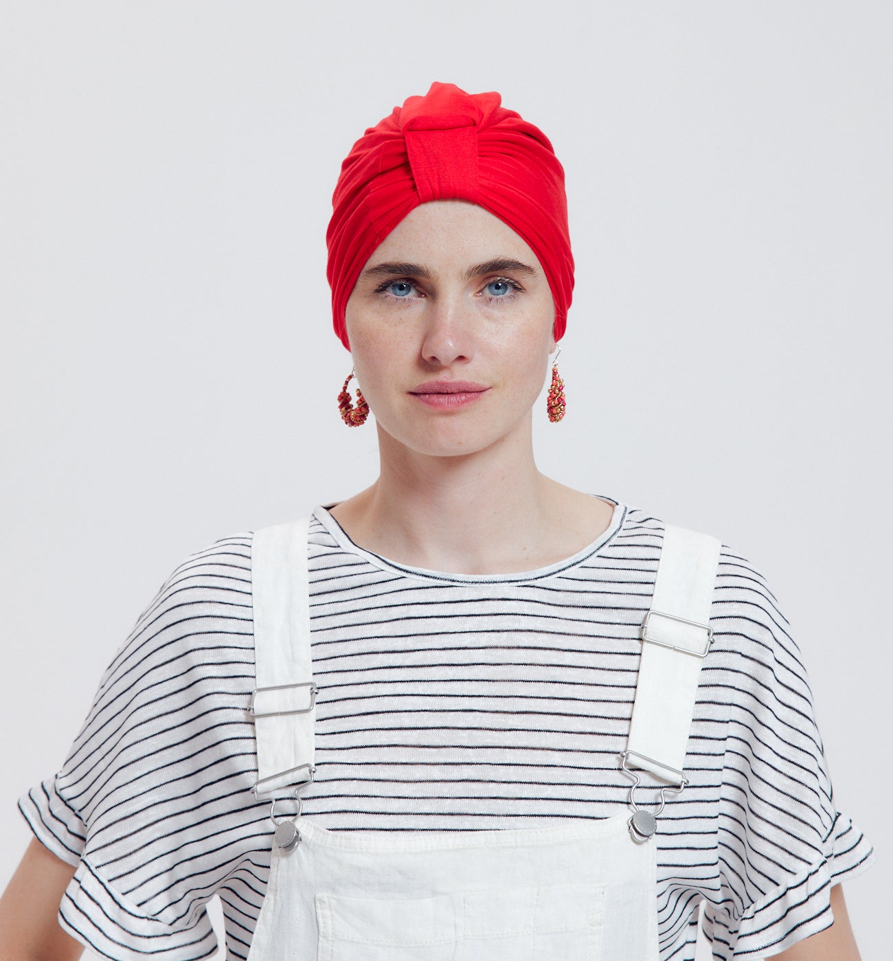 Bonnet-turban en jersey Femme - Rouge