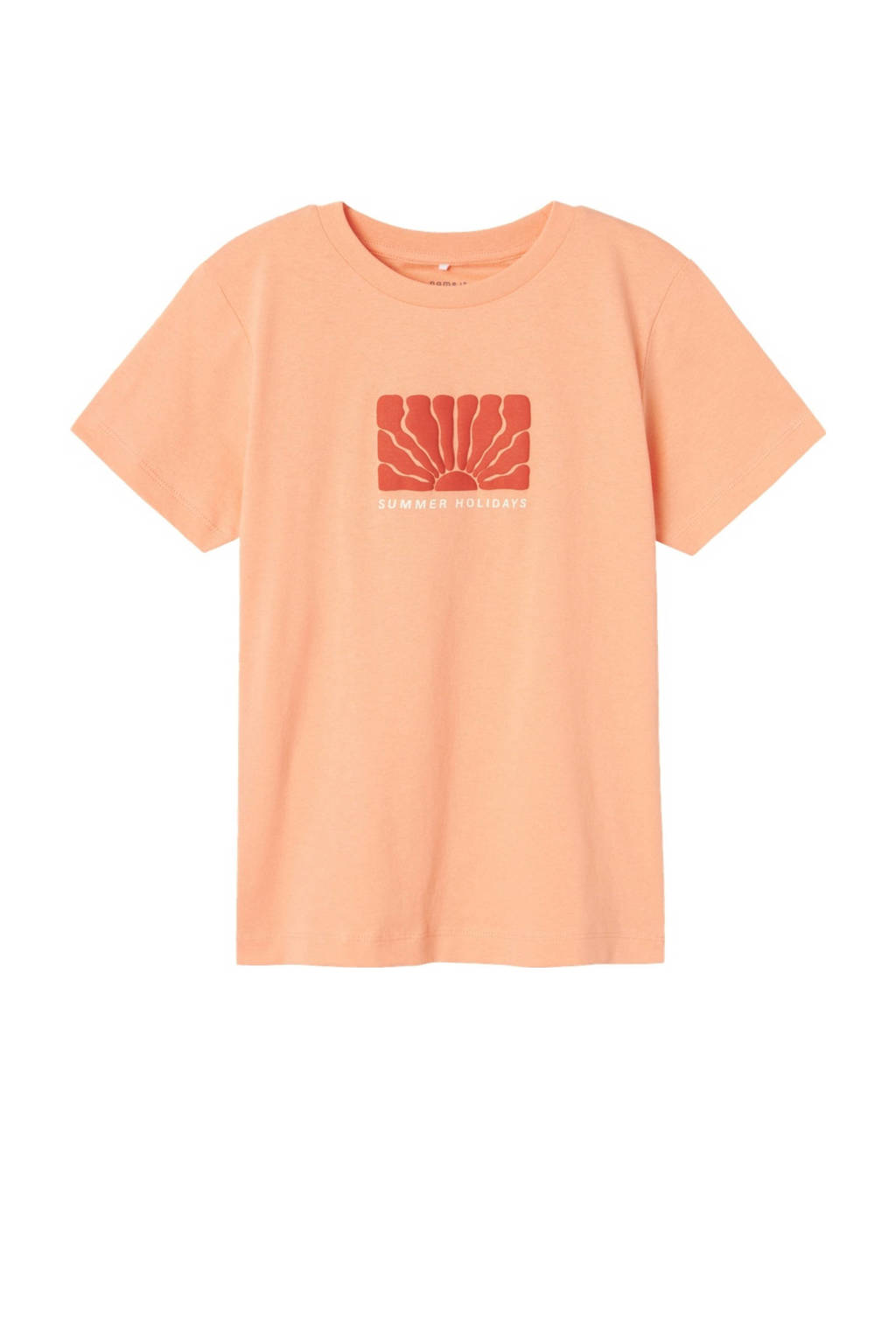 NAME IT T-shirt NKMHALBERT met printopdruk zachtoranje