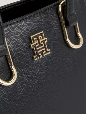 Bolsa média com placa de monograma TH